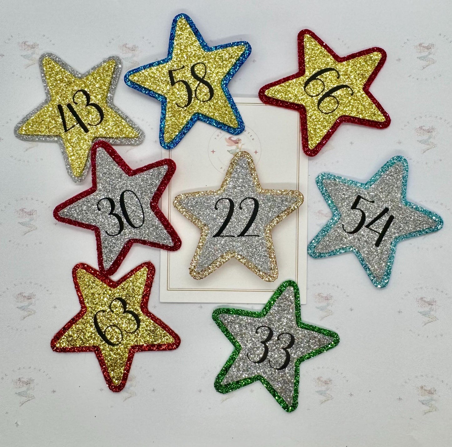 Personalised Mini Glitter Felt Birthday Star Badge - Handmade Sparkle Pin