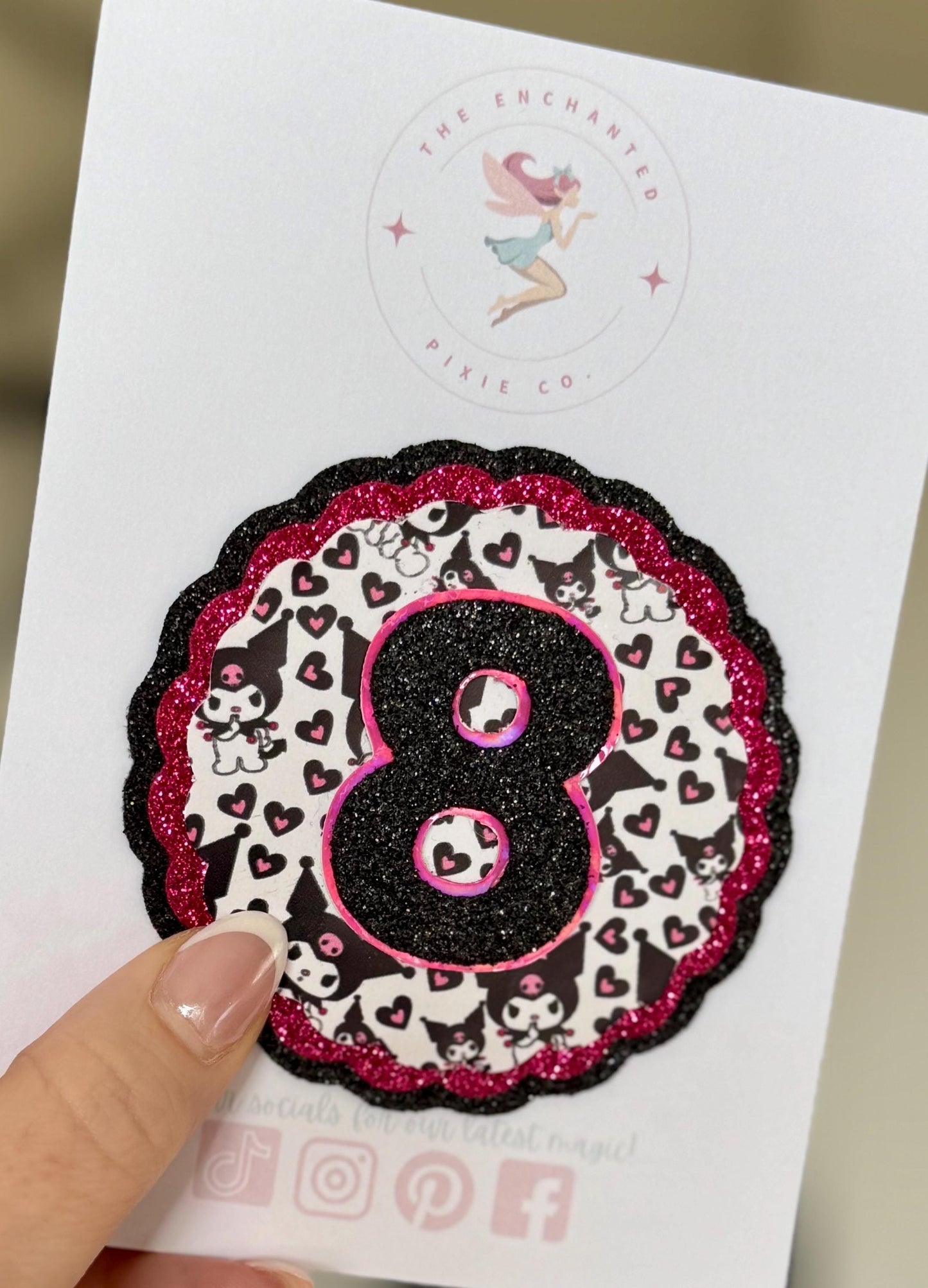 Kuromi inspired birthday badge - personalised any age