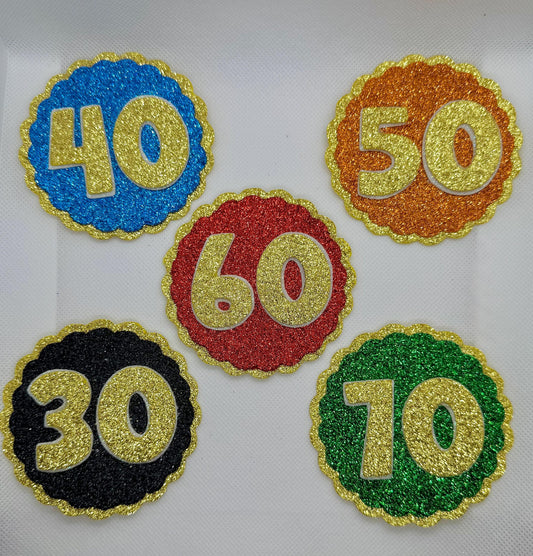 Glitter Milestone Birthday Badge: Handmade Celebration Pin