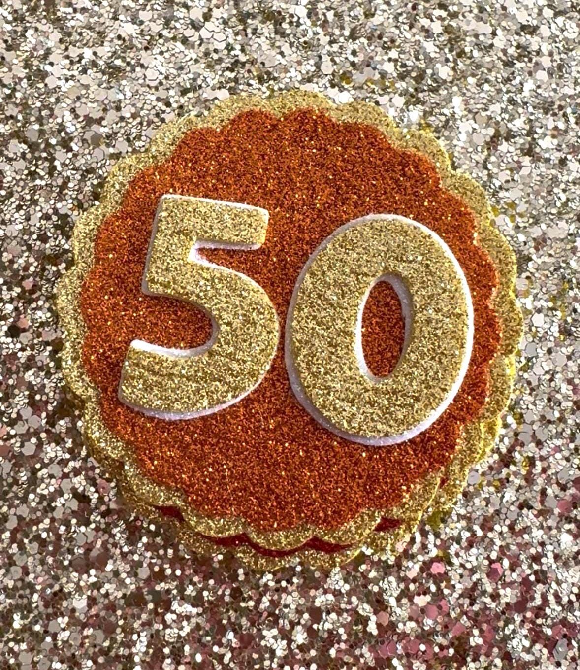 Glitter Milestone Birthday Badge: Handmade Celebration Pin