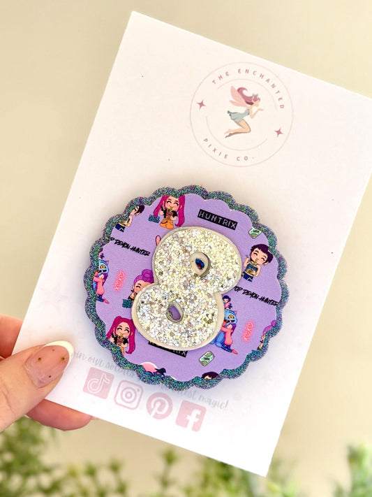 K-Pop Demon Hunters Lilac Birthday Badge – Huntrix & Derpy