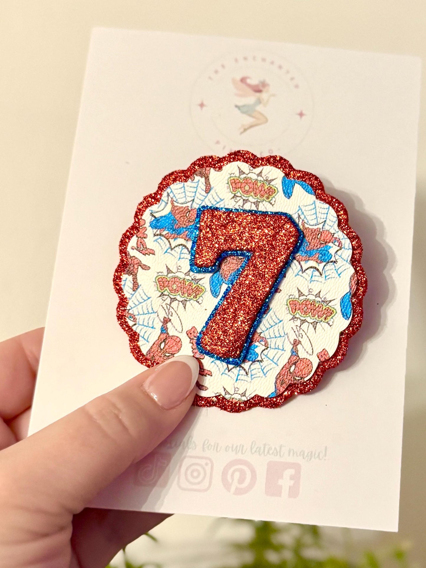 Spiderman Inspired Birthday Badge, Superhero Party Accessory - Any Age
