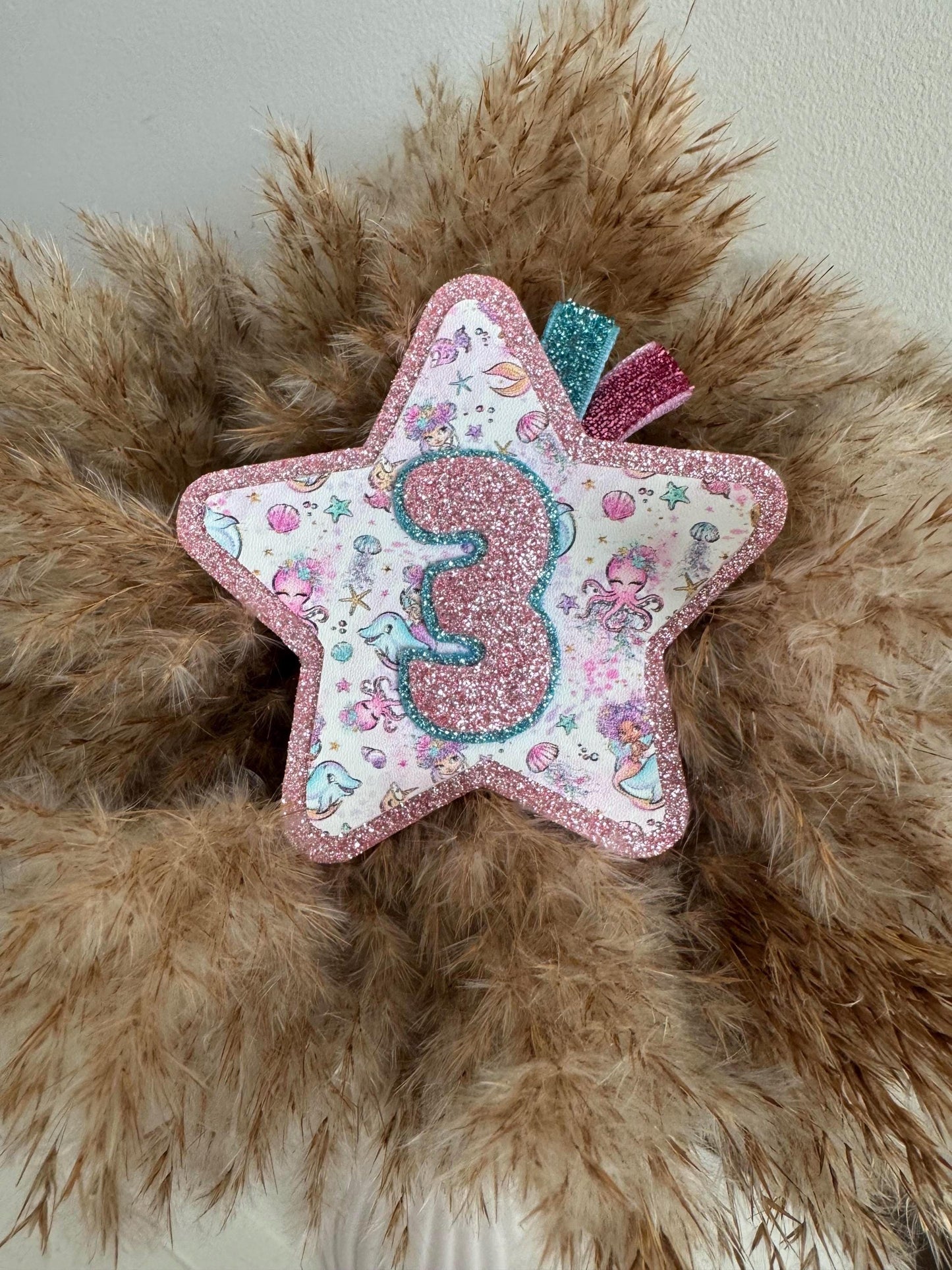 Personalised Mermaid Birthday Badge: Glitter Felt Star Pin