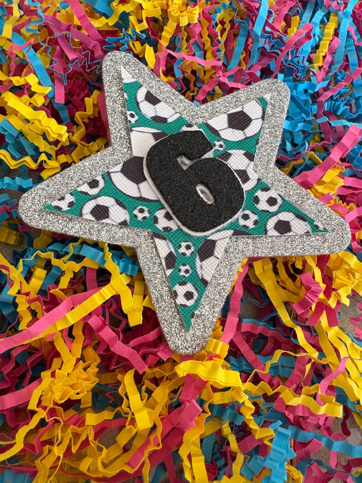 Glitter Football Birthday Badge: Sports Party Outfit Accessory