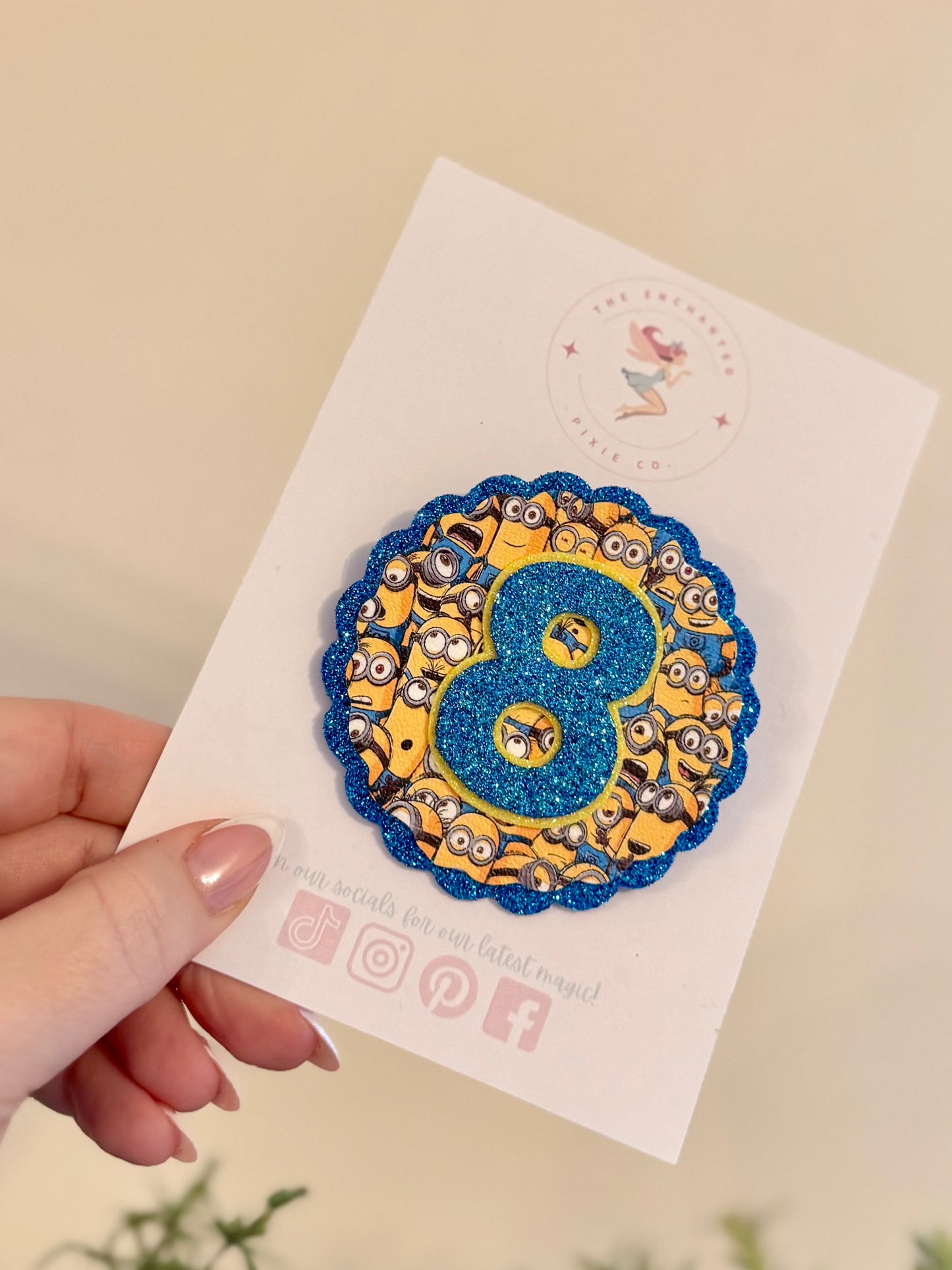 Minions inspired birthday badge