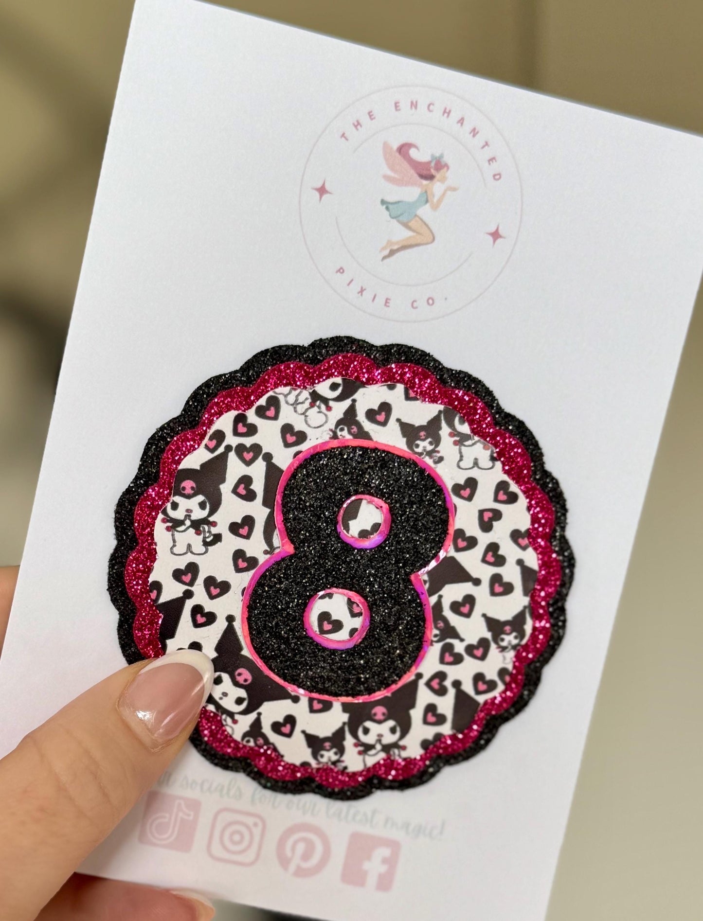 Kuromi inspired birthday badge - personalised any age