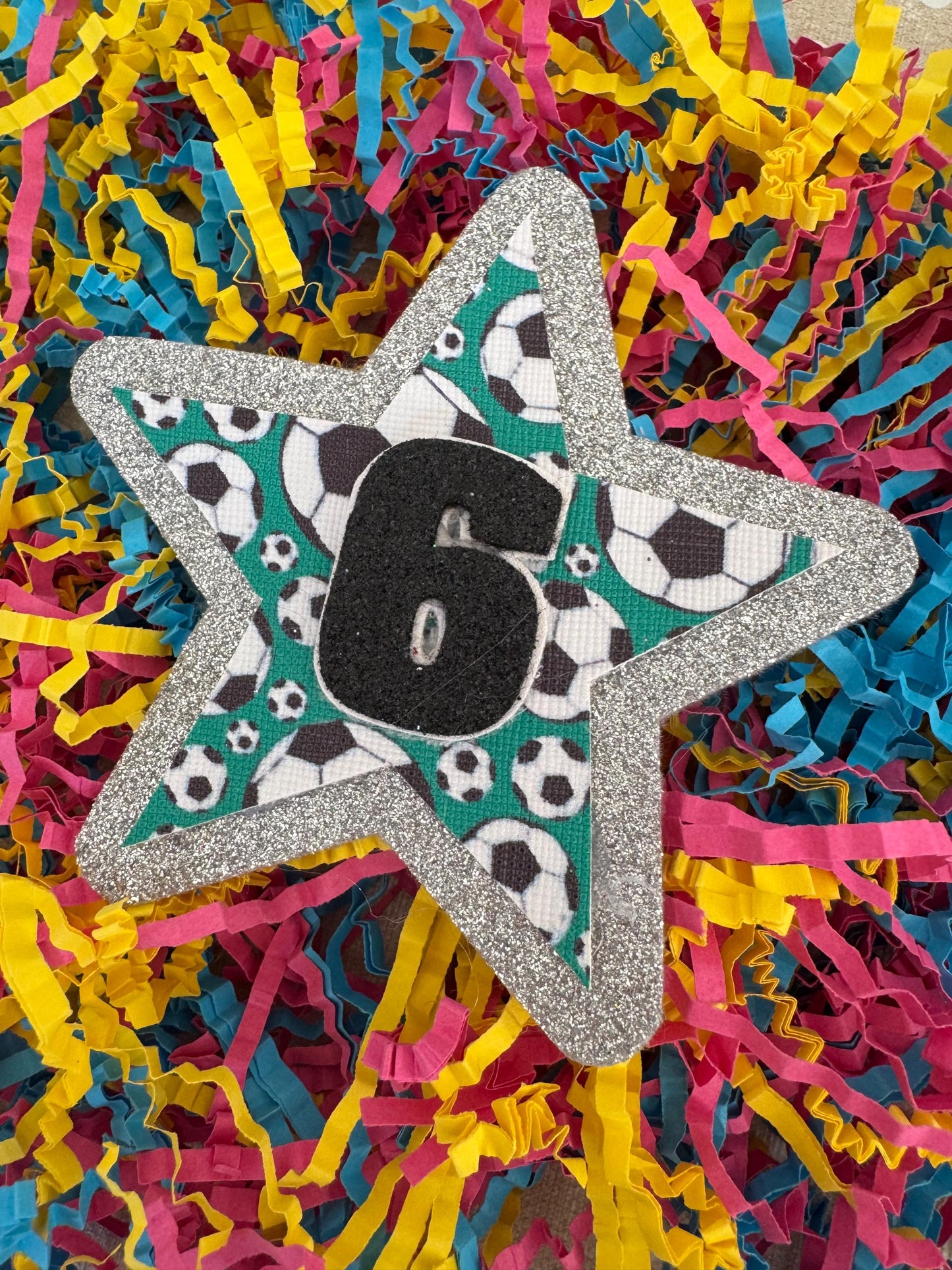 Glitter Football Birthday Badge: Sports Party Outfit Accessory