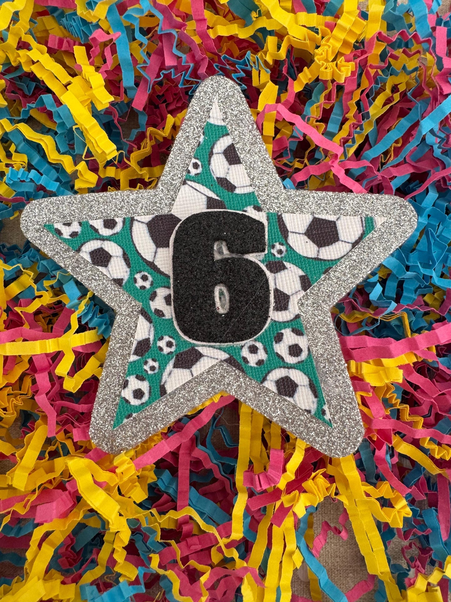 Glitter Football Birthday Badge: Sports Party Outfit Accessory