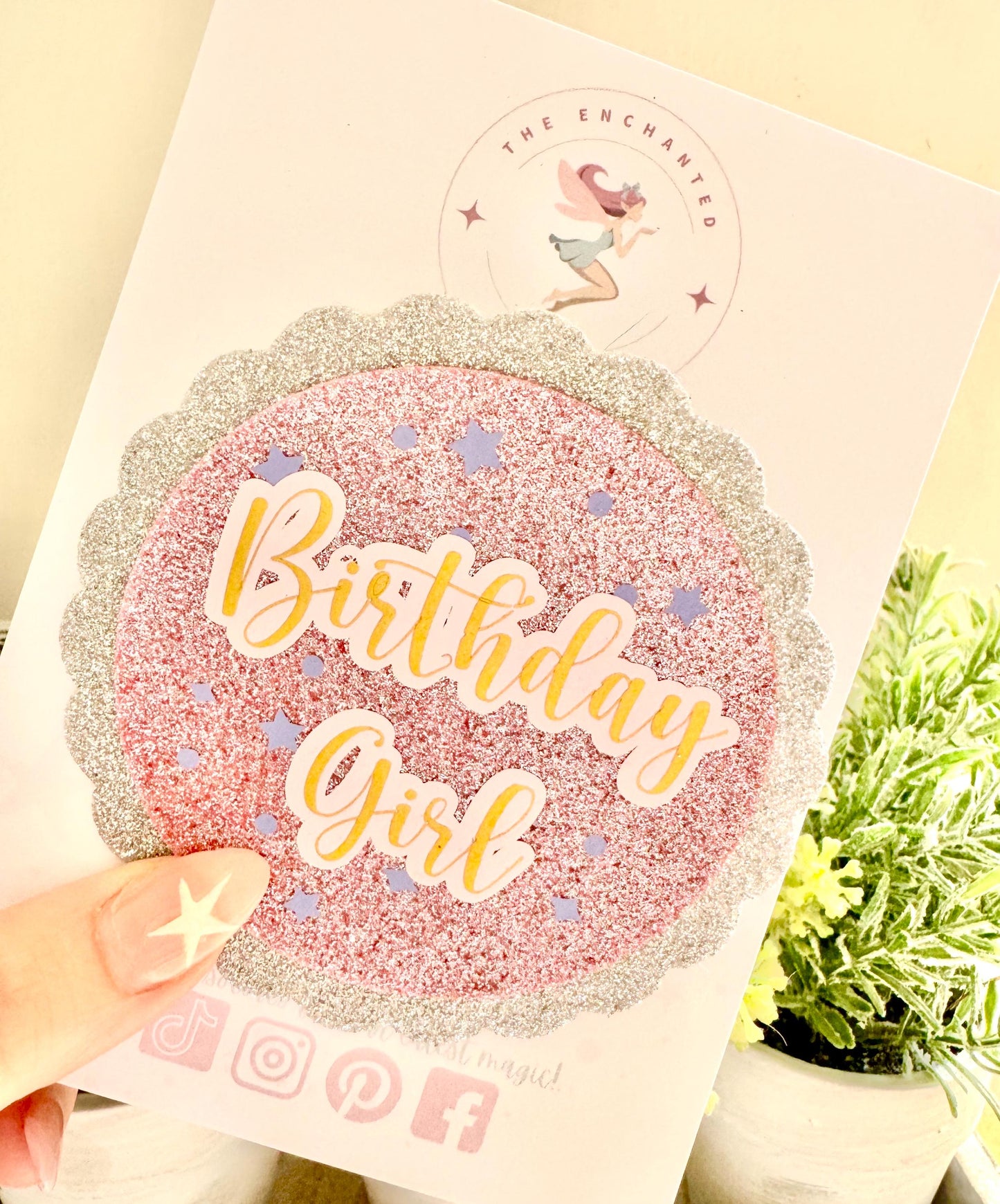 Personalised Glitter Birthday Badge: Handmade Felt Party Pin