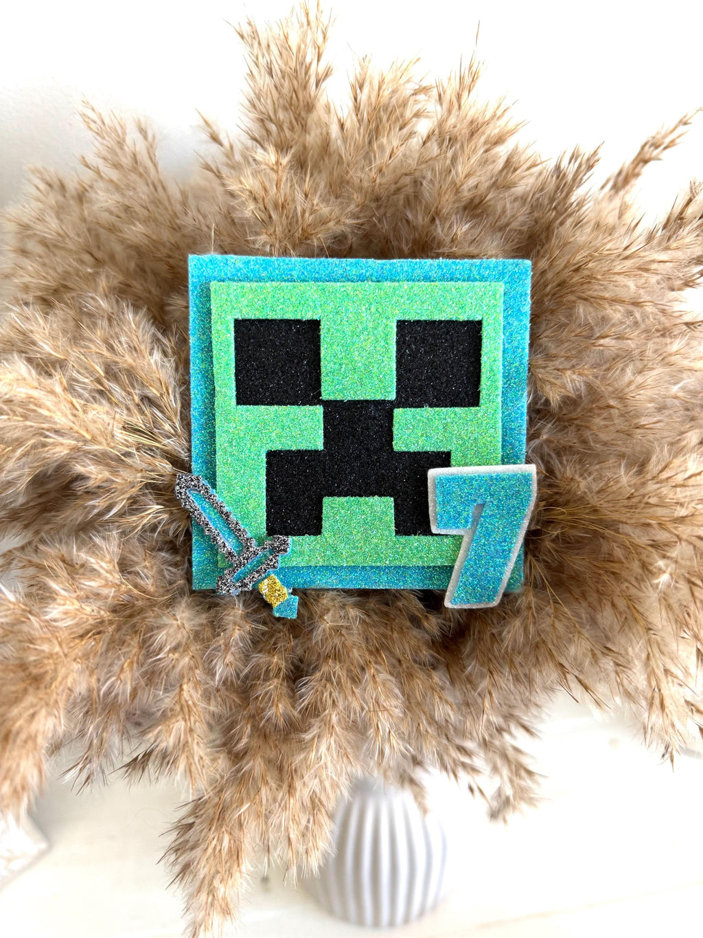 Minecraft Birthday Badge | Creeper Birthday | Any Age Number Birthday Badge | Keepsake Birthday | Boys Girls Birthday | Minecraft