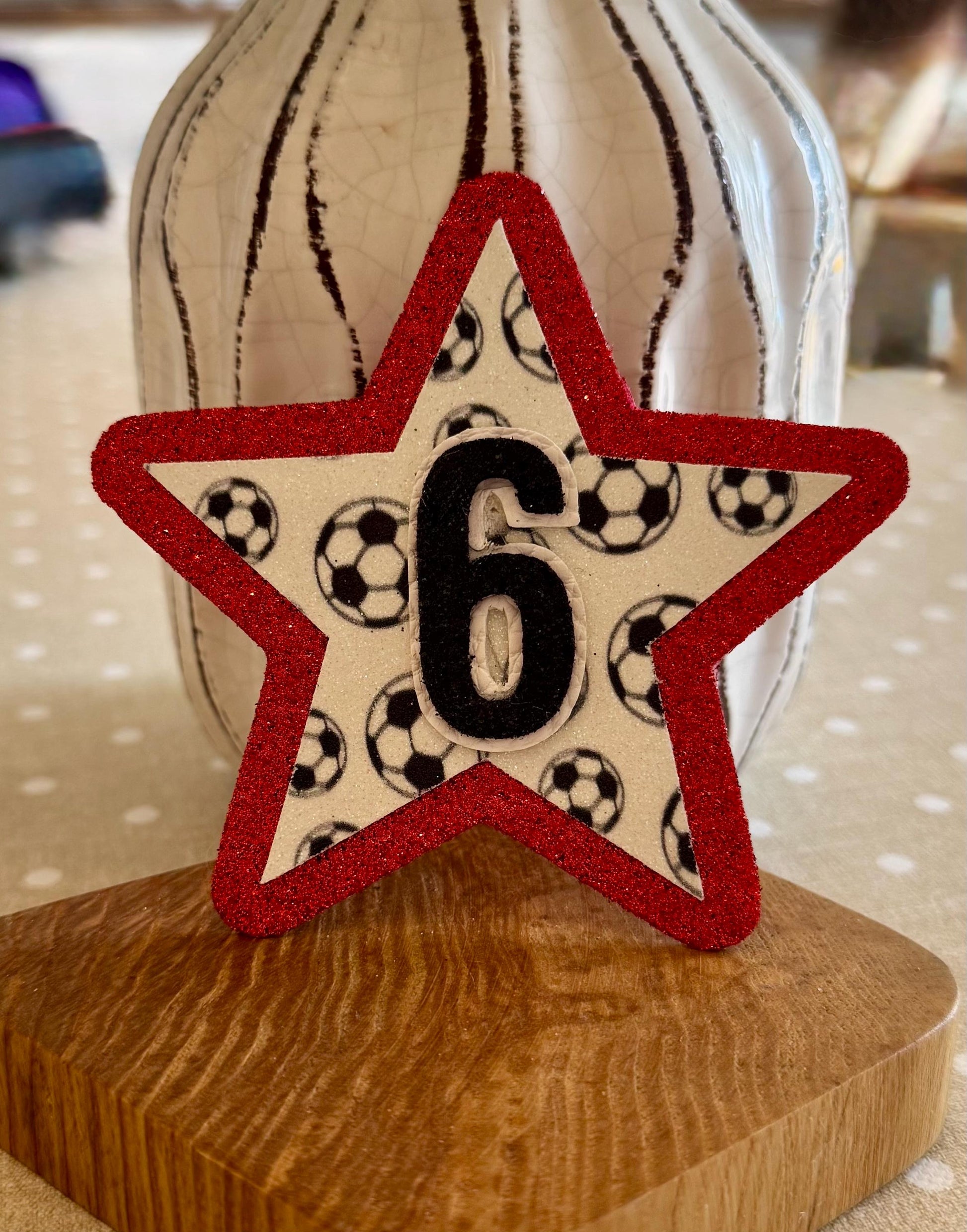 Birthday badge | Football glitter star badge | Any Age | Custom badge colour | Football birthday party